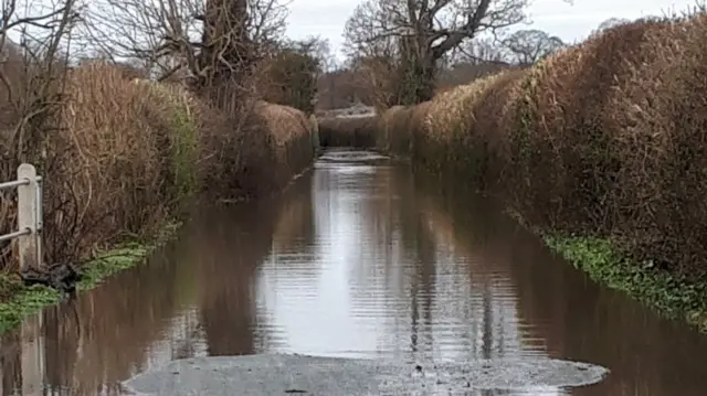 Flooding yesterday evening in Shrewsbury