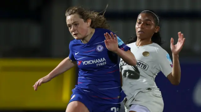 Erin Cuthbert (left) of Chelsea