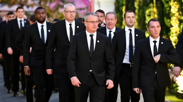 Leicester City players at Khun Vichai's cremation