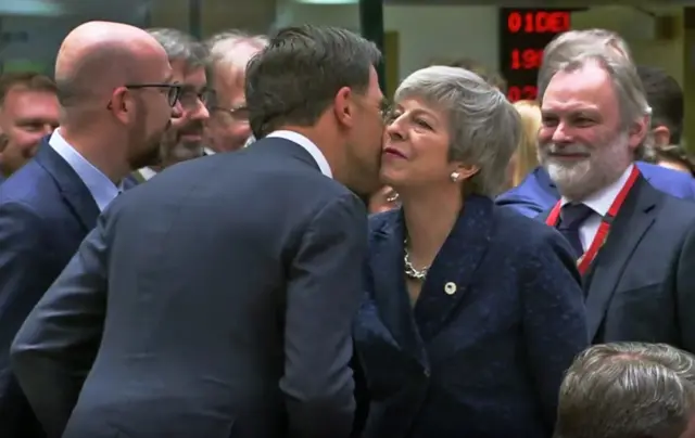 Theresa May greets Dutch PM Mark Rutte