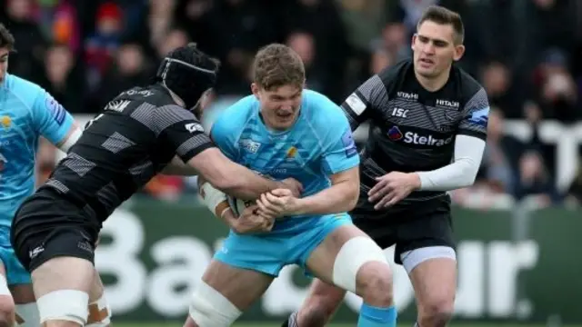 Ted Hill in action for Worcester against Newcastle