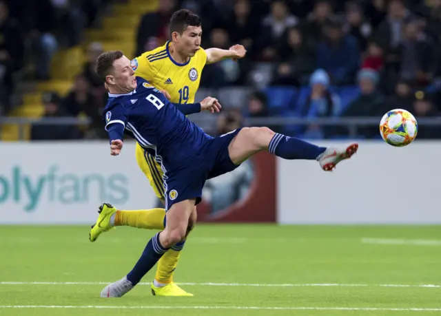 Callum McGregor in action for Scotland