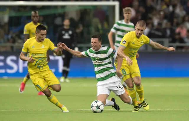 Celtic lost 4-3 to Astana in 2017 - after a comfortable 5-0 win in Glasgow