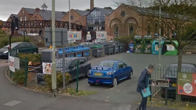 Recycling bins in Oswestry