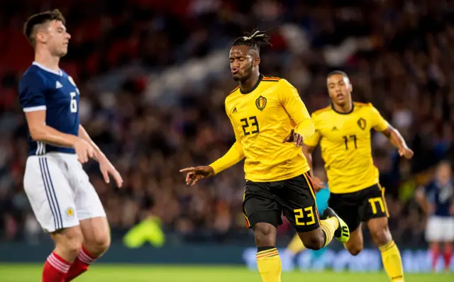 Belgium's Michy Batshuayi scored twice in a comfortable win at Hampden last year