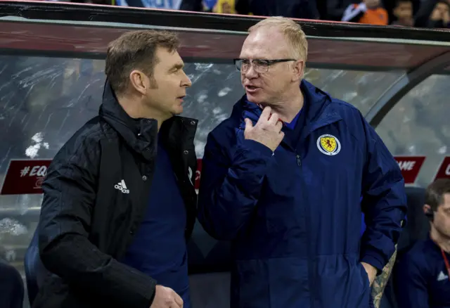 Scotland manager Alex McLeish with assistant Peter Grant