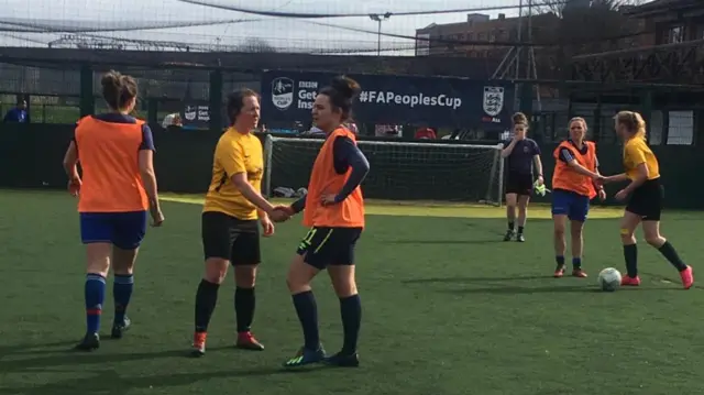 Adult Female action in the FA People's Cup in Ardwick, Manchester