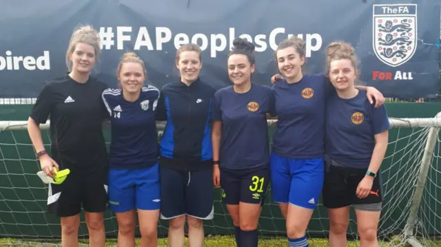 Mannequins FC celebrate booking their place in the FA People's Cup finals