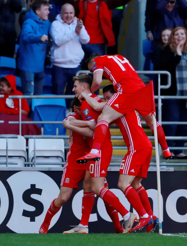 Wales celebrate