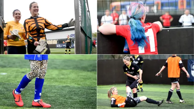 Women's action and colour during the day one of the FA People's Cup semi-finals