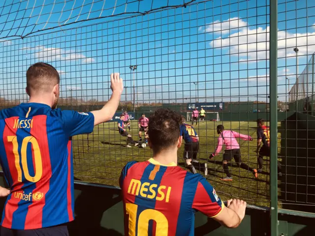 WZG, all wearing Lionel Messi shirts, at the FA People's Cup in Peterborough