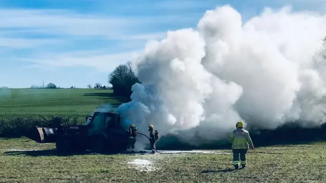 Smoke from the vehicle