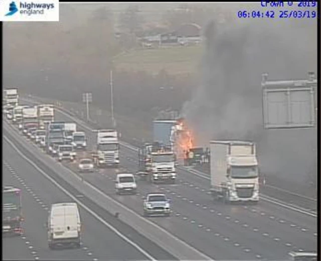 Fire on M1