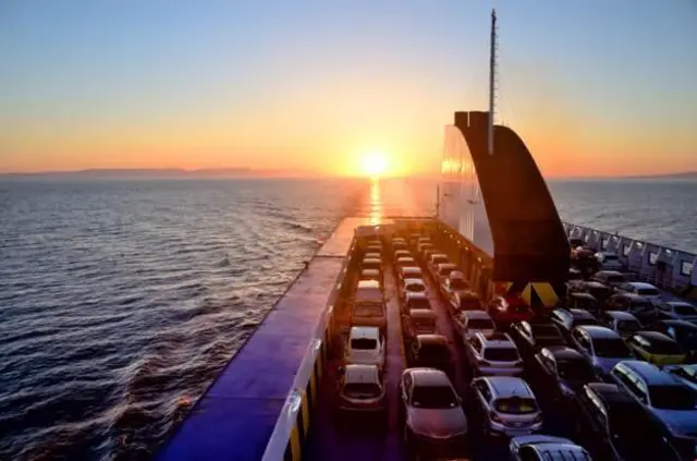 Cars on ferry