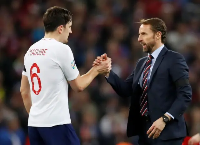 Harry Maguire and Gareth Southgate