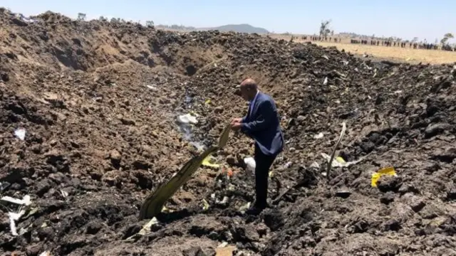 The CEO of Ethiopian Airlines at the site of the crash