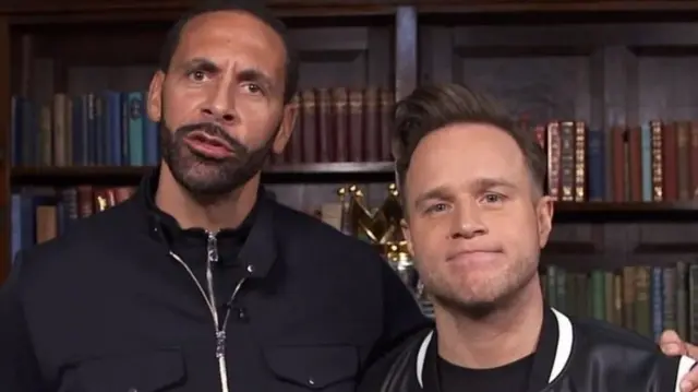 Olly Murs (r) and Rio Ferdinand