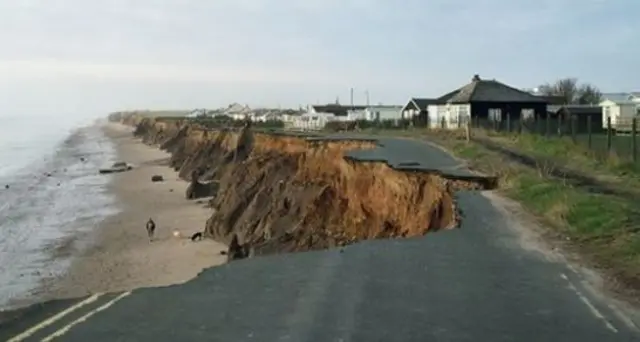 Eroded coastal path