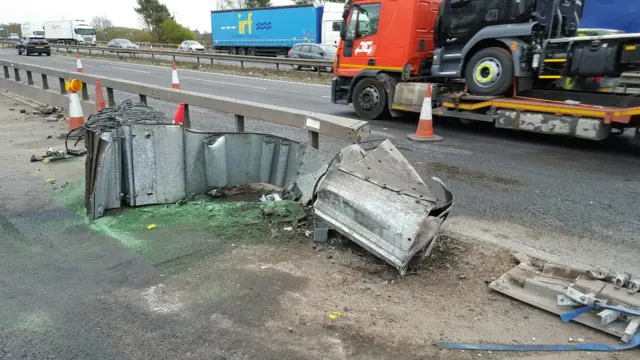 Barrier damage at junction 3.