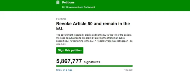 Petition screenshot