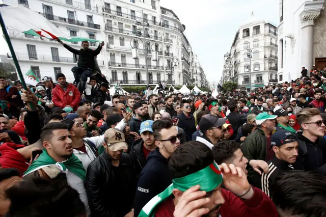 People protesting in Algeria