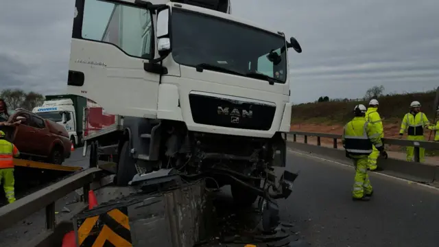 Lorry after crash