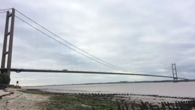 General view of the Humber Bridge, as seen from the location of Hessle