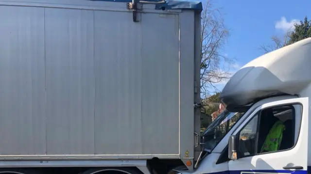 Vehicle crashed into back of lorry