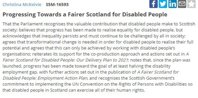 Scottish government's motion