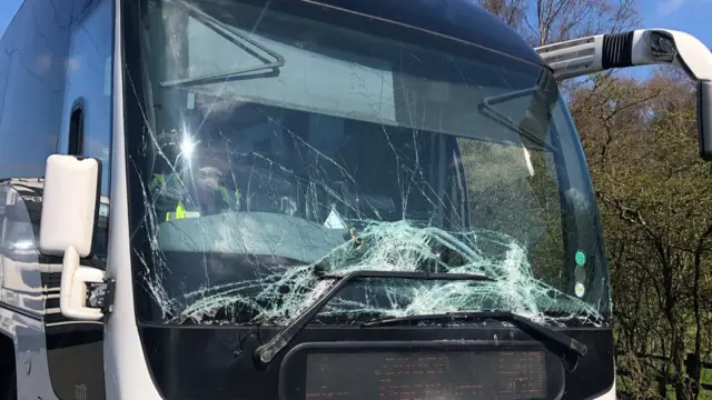 Crashed front of lorry