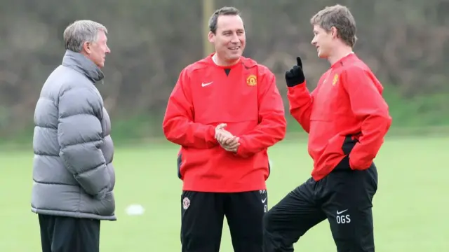 Ferguson Meulensteen and Solskjaer