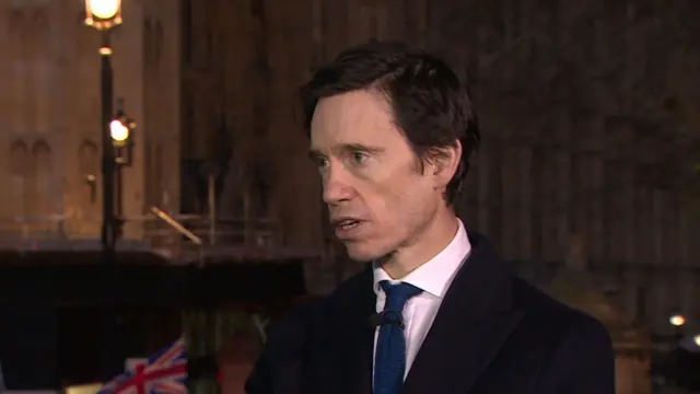 Rory Stewart speaking outside Parliament