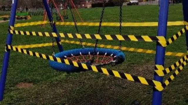 Swing cordoned off