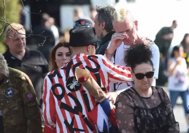 Mourners at Keith Flint funeral