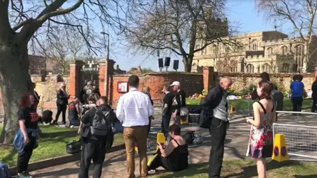 People gather in Bocking.