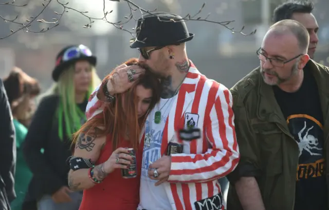 Mourners at Keith Flint funeral