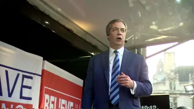 Nigel Farage at the Leave Means Leave rally