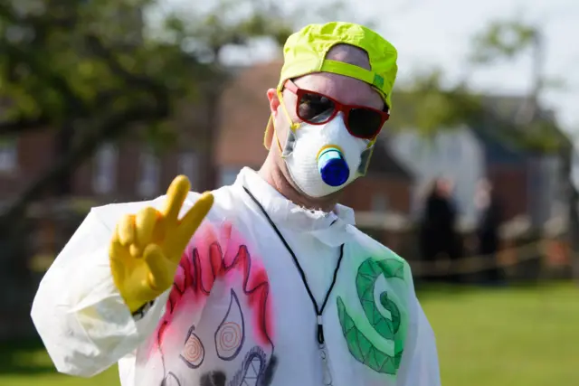 Man at Keith Flint's funeral