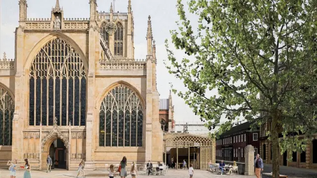 The extension on the side of Hull Minster