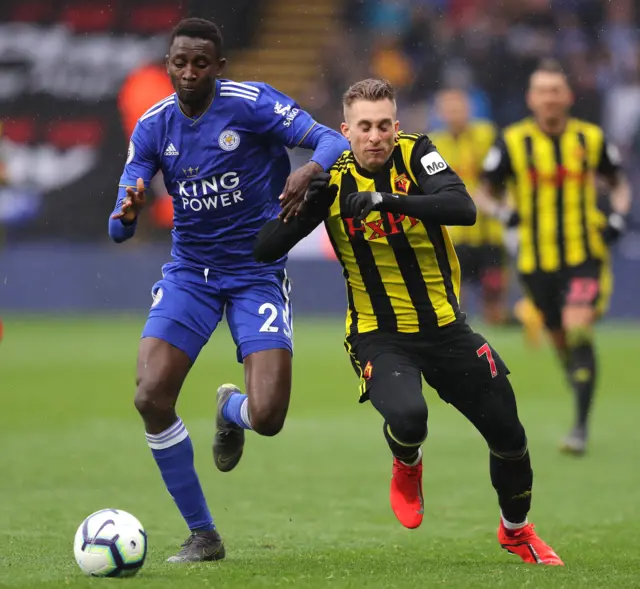 Gerard Deulofeu of Watford and Onyinye Wilfred Ndidi of Leicester City