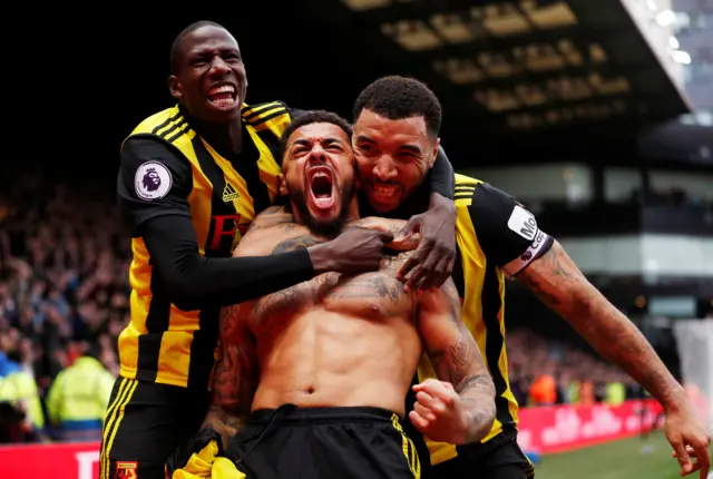 Andre Gray celebrates