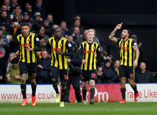Troy Deeney celebrates