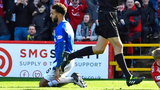 Connor Goldson after giving away the penalty