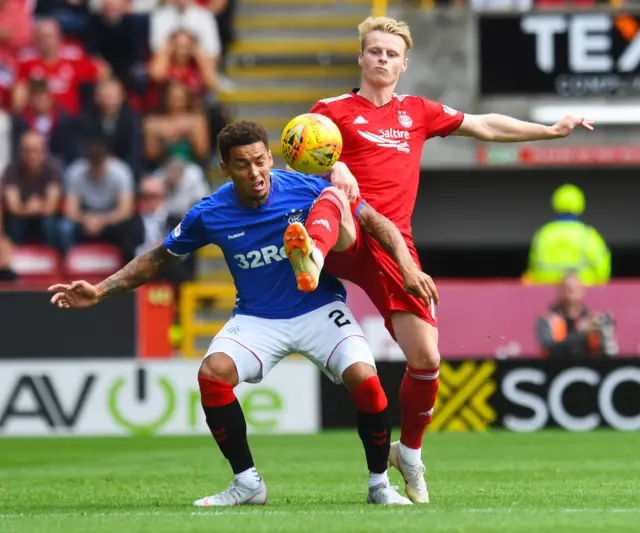 Gary Mackay-Steven in action against James Tavernier
