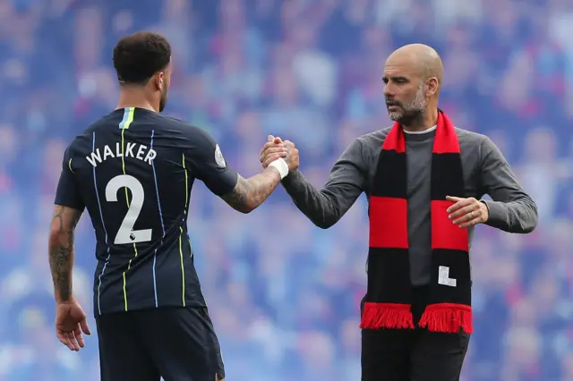 Kyle Walker and Pep Guardiola