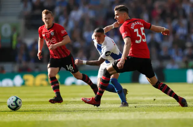 Anthony Knockaert, Jan Bednarek and James Ward-Prowse