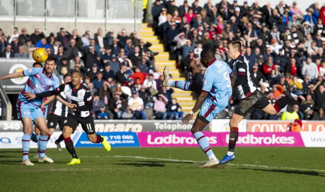 Brad Lyons heads in the winner for St Mirren