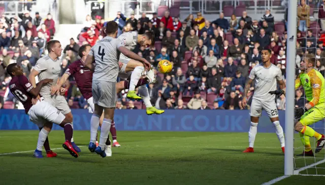 Connor McLennan nods Aberdeen in front in Edinburgh