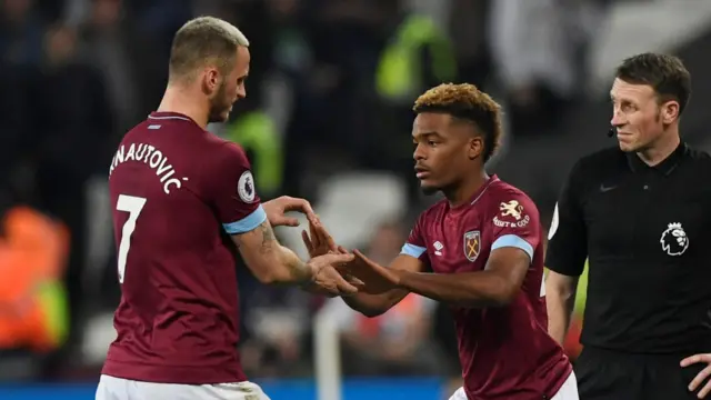 Grady Diangana and Marko Arnautovic