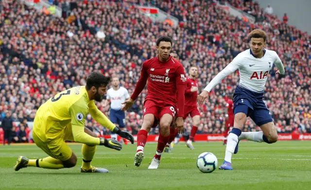 Alisson, Dele Alli and Trent Alexander-Arnold